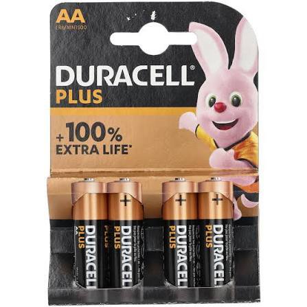 Duracell Plus Extra Life AA 4s