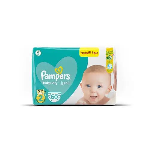 Pampers New Baby-Dry Diapers Size 2Mini 3-8kg 60