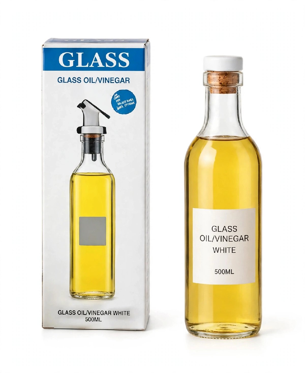 Glass Oil/Vinegar White 500ml - fresh grocery product